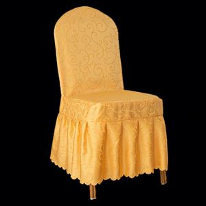 Nouvelle housse de chaise jacquard personnalisée en spandex avec jupe pour salle à manger - Product Image 2