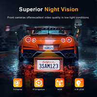 Kamera Dasbor 3 Kanal 4K+1080P+1080 Sensor Starvis 2 Layar IPS 3.69 inci, Penglihatan Malam Inframerah, WiFi GPS, Monitor Parkir 24 Jam DVR Mobil