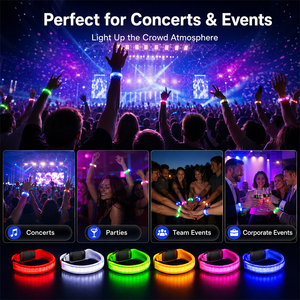Pulsera luminosa LED con correa ajustable, batería recargable por USB, para carnavales, conciertos y promociones. - Product Image 5