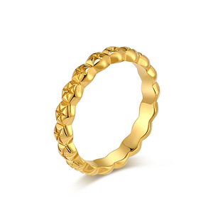 Popular yunnique cross-border e-commerce brand, minimalist and luxurious 18K gold plated <b>titanium</b> steel <b>ring</b> for wo - Product Image 1