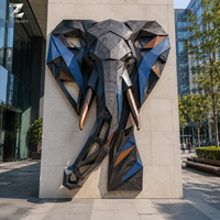 Sculpture murale en bronze d'éléphant, artisanat métallique, taille réelle, art animalier artisanal sur mesure pour hôtel, villa, bureau, mur d'accentuation