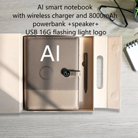 Juegos de cuaderno de chat inteligente AI Agenda con logotipo personalizado con Banco de energía y estación de carga inalámbrica regalos de negocios juegos promocionales