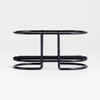 Support d'organisation de rangement moderne à 2 fentes en métal noir pour lavabo de salle de bain