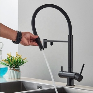 Grifo de cocina personalizado Matt Black Friday, grifo mezclador de cocina extraíble de 3 vías de acero inoxidable 304, grifo de filtro 3 en 1 - Product Image 4