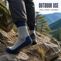 Chaussettes de camping personnalisées, chaussettes de marche en plein air, design mi-mollet avec zones contrastées talon et orteils