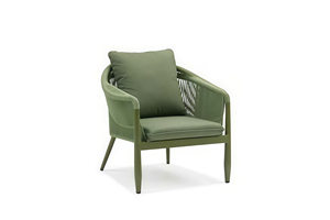 Ensemble de meubles d'extérieur confortables en aluminium vert moderne, canapé, chaises, table basse, salle à manger, utilisation en hôtel, patio, jardin, terrasse - Product Image 4