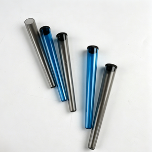 Clear 116mm Low MOQ Rigid PET Plastic Child Resistant Tubes <strong>Container</strong> CR Screw Cap - Product Image 3