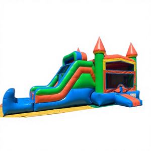 Toboggan aquatique gonflable commercial Winway, château gonflable, matériau PVC, capacité de 500 kg, aire de jeux extérieure à double voie pour - Product Image 1