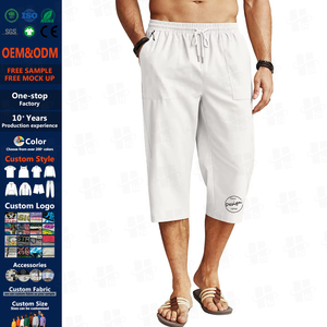 <span class=keywords><strong>Pantalon</strong></span> d'été et d'automne à logo personnalisé <span class=keywords><strong>pantalon</strong></span> ample en <span class=keywords><strong>lin</strong></span> avec 2 poches latérales profondes <span class=keywords><strong>pantalon</strong></span> à taille élastique pour hommes 100 <span class=keywords><strong>pantalon</strong></span> court en <span class=keywords><strong>lin</strong></span> et coton - Product Image 1