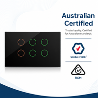 Interrupteur tactile intelligent Tuya Zigbee standard AU NZ, certifié RCM, 1, 2, 3, 4, 6 voies, panneau en verre trempé pour système d'automatisation domestique