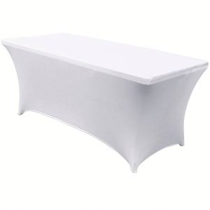 Venta al por mayor de cualquier logotipo de poliéster impermeable ajustado estiramiento Spandex mantel de mesa para Feria Comercial - Product Image 4