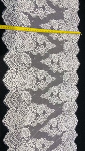 Elegante Pizzo Francese 3D con Ciglia, Ricamo Bianco con Paillettes, Perline e Tessuto con Perle per Abiti da Sposa Classici e Veli - Product Image 2