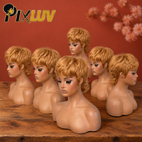 Wig Pixie Cut Grosir, Rambut Manusia, Wig Afro Keriting, Wig Pixie Full Lace, Warna Alami untuk Wanita Kulit Hitam, Rambut Vietnam Mentah