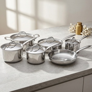 Juego de Utensilios de Cocina Clásicos Premium de Acero Inoxidable, Olla y <span class=keywords><strong>Cacerola</strong></span> de Acero Inoxidable sin Recubrimiento para Cocinar en Casa - Product Image 5