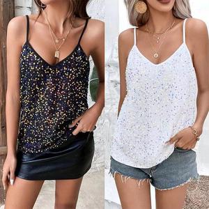 Camisola Sexy con Cuello <span class=keywords><strong>en</strong></span> V para <span class=keywords><strong>Mujer</strong></span>, Top <span class=keywords><strong>de</strong></span> Punto Informal con Lentejuelas, Chaleco Interior para <span class=keywords><strong>Mujer</strong></span>, Nueva Moda <span class=keywords><strong>en</strong></span> Venta - Product Image 6