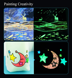 Long Lasting Photoluminescent <b>Powder</b> Fluorescent 5 Color Pack Glow in the Dark Pigment <b>Powder</b> - Product Image 5