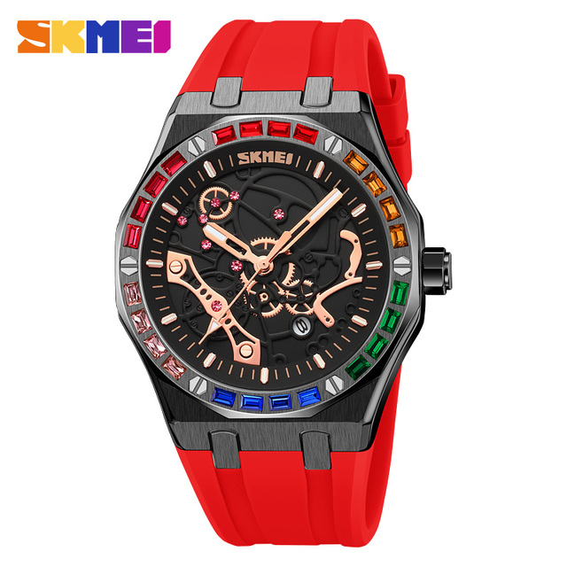 Skmei 9365 Red Silicone Waterproof 30m Quartz Watch
