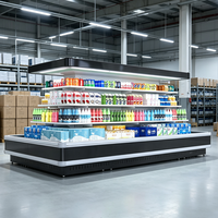 Réfrigérateur de présentation frontal ouvert de type enfichable, à faible bruit, pour supermarché