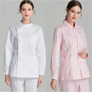 Manteau de laboratoire blanc uniforme de médecin pour femmes vêtements d'extérieur vêtements médicaux à manches longues blouses Top uniformes d'infirmière vêtements de travail de Salon de beauté