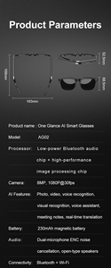 แว่นตาอัจฉริยะ AG02 MAX สำหรับกิจกรรมกลางแจ้ง พร้อมระบบจดจำอัจฉริยะ กล้อง 8MP บันทึกวิดีโอ <span class=keywords><strong>แปล</strong></span><span class=keywords><strong>ภาษา</strong></span>ด้วย AI ชุดหูฟังอัจฉริยะแบบสวมใส่ได้ รุ่นปี 2026 - Product Image 6