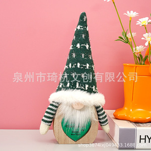 ตุ๊กตาโนมไม้คริสต์มาสพร้อมไฟ LED หมวกสีแดง ของตกแต่งภายในบ้าน ของขวัญ - Product Image 3