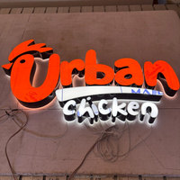 Letrero Comercial Personalizado para Exteriores con Iluminación, Letras Acrílicas 3D con Iluminación Frontal, Señalización para Edificios, Letrero Decorativo para Restaurantes y Tiendas