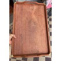 Plateau de service rectangulaire en bois d'acacia, style oriental de luxe, durable, écologique, motif personnalisé, plateaux de service en bois massif