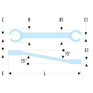 FACOM - 42.36X41 Clés métriques à écrous évasés articulés à 15 °-EAN 3148511017500 WRENCHES FLARE NUT WRENCHES - Product Image 2
