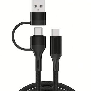 สายเคเบิลแยกสัญญาณ USB A ตัวผู้ เป็น Type-C ตัวผู้ 2 หัว สำหรับถ่ายโอนข้อมูล USB 2.0 สายแยกไฟแบบ Y หัว USB A ตัวผู้ เป็น USB Type-C คู่ - Product Image 1