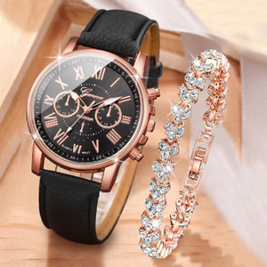 Reloj de Pulsera para Mujer LP27, Diseño Moderno, Juego de 5 Piezas, Tres Esferas Clásicas Opcionales, Conjunto de Joyería con Reloj de Cuarzo - Product Image 2
