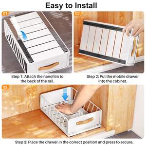 Organizador de armario, estantes de despensa deslizantes de alta resistencia, almacenamiento de cajones, cesta de armario de malla deslizante - Product Image 6