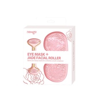 Ensemble de rouleaux de jade de qualité supérieure avec masque pour les yeux et rouleau de massage en quartz rose gravé