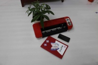 YS380 - Mini Plotter de Corte de Escritorio Rojo de 300 mm, Cortador de Vinilo A4 con Motor Paso a Paso, Interfaz USB+Tarjeta SD, Corte Ilimitado