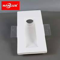 Plafonnier encastré décoratif blanc carré en plâtre, support fixe GU10 MR16 pour éclairage intérieur, spot et downlight
