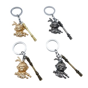 Bán Hot Black <span class=keywords><strong>Monkey</strong></span> Master Keychain Rhinestone phim hoạt hình trò chơi kim loại Keychain - Product Image 1