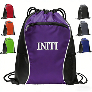 Wholesale Personalized <b>Drawstring</b> Gym Bag Custom Logo Pocket <b>Drawstring</b> <b>Backpacks</b> for Sports and Travel - Product Image 1
