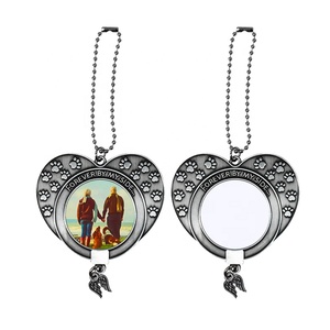 DIY Design Pet Paw <span class=keywords><strong>Tag</strong></span> Logo Personnalisé Amour dans les Mains Aile Pendentifs Suspendus Sublimation Forever in My Heart Car Hanger - Product Image 6