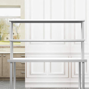 Scaffale di stoccaggio a doppio strato dell'acciaio inossidabile per il <span class=keywords><strong>banco</strong></span> <span class=keywords><strong>da</strong></span> <span class=keywords><strong>lavoro</strong></span> della <span class=keywords><strong>cucina</strong></span> o l'<span class=keywords><strong>isola</strong></span> impilata scaffali per uso dell'hotel & ristorante - Product Image 4