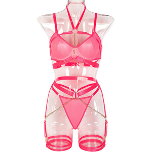 Lingerie chaude érotique Sexy femmes danse fête reine nuisette Sexy sous-vêtements 3 pièces ensemble <span class=keywords><strong>Sixy</strong></span> fille vidéo chaude 18 - Product Image 6