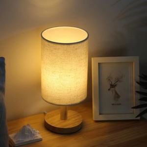 Boyid Log lampe simple lampe <span class=keywords><strong>de</strong></span> lit en tissu décoratif nordique en <span class=keywords><strong>bois</strong></span> massif atmosphère rétro petite veilleuse - Product Image 4