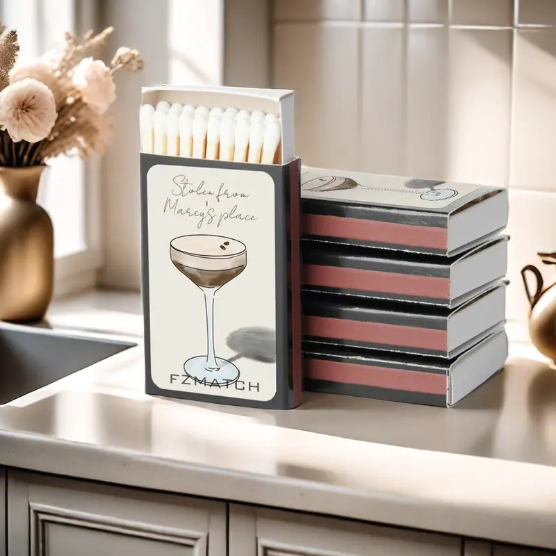 Hot Sell Long Matches Box Colored Match For Hotel Candle Strong Sticks High Quality Wooden Embossed Printing Matchsticks