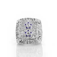 Cincin Kejuaraan Dallas Cowboys 1977 Grosir, Perhiasan Unisex Lapis Emas/Perak dari Paduan Logam dengan Kotak Kayu