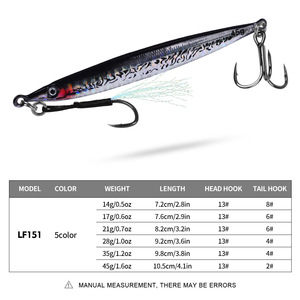 NOUVEAU MAJOR Leurre Jig en Plomb Métallique 14g-45g 3D à Tirage Rapide pour Pêche en Mer au Maquereau en Bateau Coulant - Product Image 3