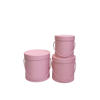 En stock (personnalisation acceptée) – Lot de 3 boîtes rondes unies sans logo – Boîte à fleurs, emballage, seau à fleurs, seau rond avec corde