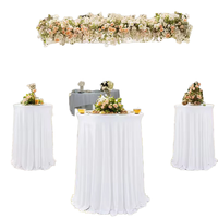 Couvertures de table élastiques de couleur unie personnalisées jupe de table de cocktail pour hôtels banquets nappe en tissu durable d'approvisionnement d'usine