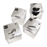 Cube de la table périodique physique en acrylique et résine créatif avec des éléments chimiques - Cadeau artisanal