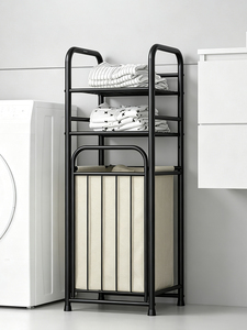 Cesto de ropa plegable de acero para el hogar, estante de almacenamiento multiusos portátil, organizador de baño de pie para exportación - Product Image 3