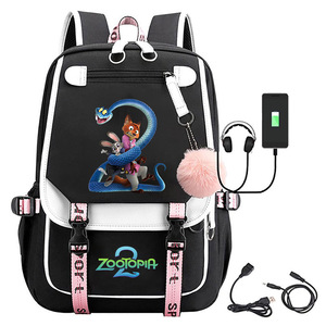 Meistverkaufter Zootopia <span class=keywords><strong>2</strong></span>-Zoll-Cartoon-Rucksack für Teenager und Kinder, geeignet für Reisen, USB-Notebook-Rucksack - Product Image 3