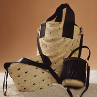 Sac à main en forme de seau avec franges en raphia, personnalisé, de haute qualité, portable, avec sangle, design classique, franges, sac de rangement
