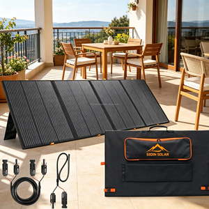 แผงโซลาร์เซลล์พับได้ SIOIN SOLAR สีดำ 400W 4 แผ่น ETFE โซลูชั่นการชาร์จแบบพกพาสำหรับใช้งานกลางแจ้ง - Product Image 3